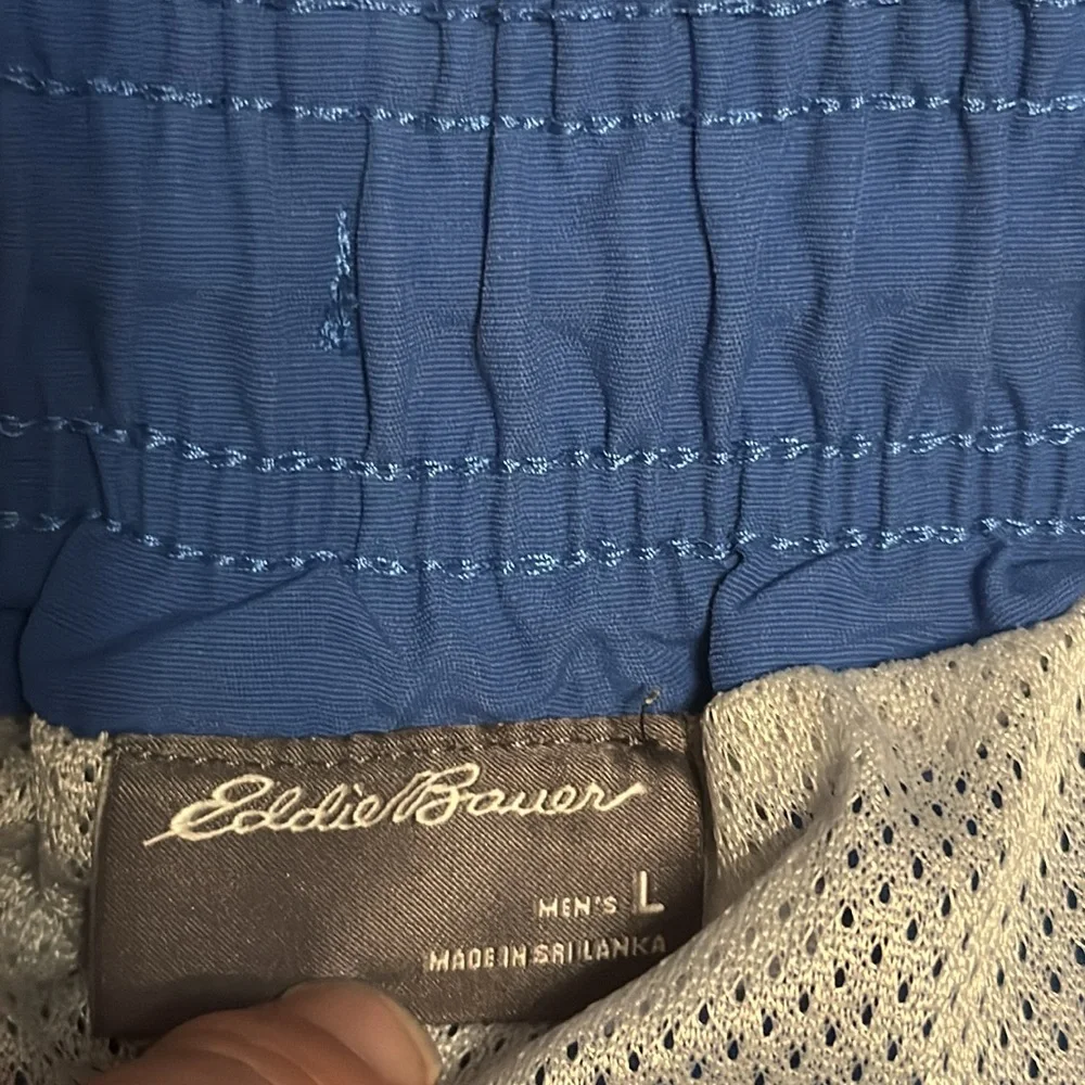 Eddie Bauer blue swim trunks large‎